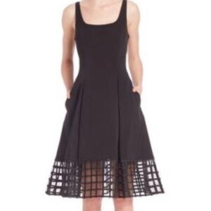 Aidan Mattox Black Sleeveless Midi Dress